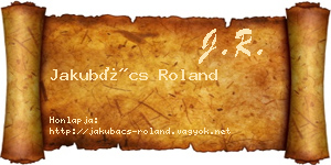 Jakubács Roland névjegykártya