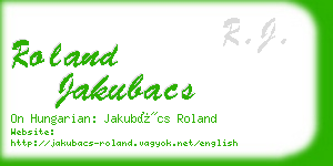 roland jakubacs business card